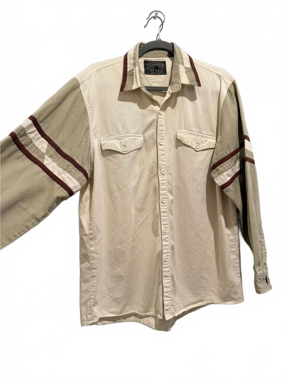 Vintage Spindle River Classics Men L Western Button Down Shirt Colorblock Cotton